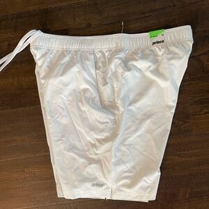 NWT PRINCE Classic Bright White‎ Tennis Shorts 9" Inseam Pockets Size XXL
